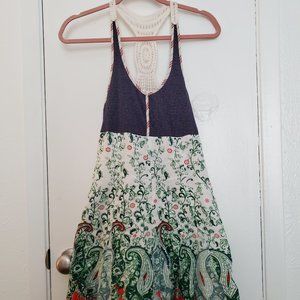 FREE PEOPLE Halter Crochet Paisley Summer Dress 2